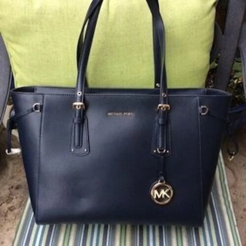 Michael Kors Womens Large Navy Blue Tote NWT - Picture 6 of 8